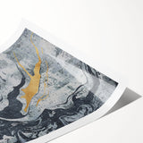 Abstract wall art print showcasing dynamic strokes and lines in vibrant colors, perfect for modern decor. Rolled and ready for framing, ideal for enhancing living spaces.