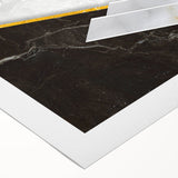 Abstract canvas wall art showcasing vibrant strokes and lines in shades of blue, orange, and gold. The design adds a modern touch to any decor, perfect for art enthusiasts.