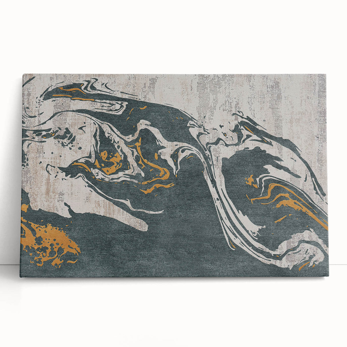 Abstract wall art showcasing dynamic strokes and lines in vibrant colors, designed on stretched canvas, perfect for modern home decor.