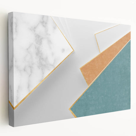 Abstract wall art featuring vibrant strokes and lines in a modern design, displayed on a stretched canvas with a side view, ideal for contemporary decor.