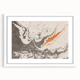 Abstract wall art design showcasing a collection of colorful strokes and lines, featuring a white frame and mat, ideal for modern decor.