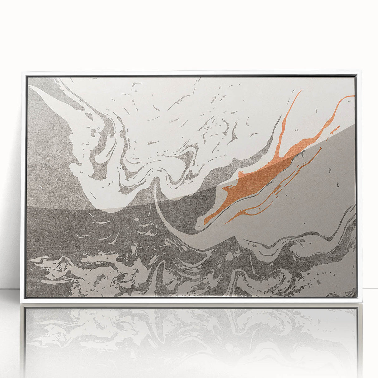 Framed abstract wall art featuring colorful strokes and lines in a contemporary design, set against a white background for modern decor.
