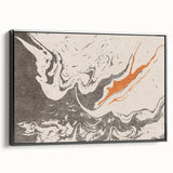 Framed wall art showcasing an abstract strokes and lines design in bold black hues, offering a modern touch to home decor.