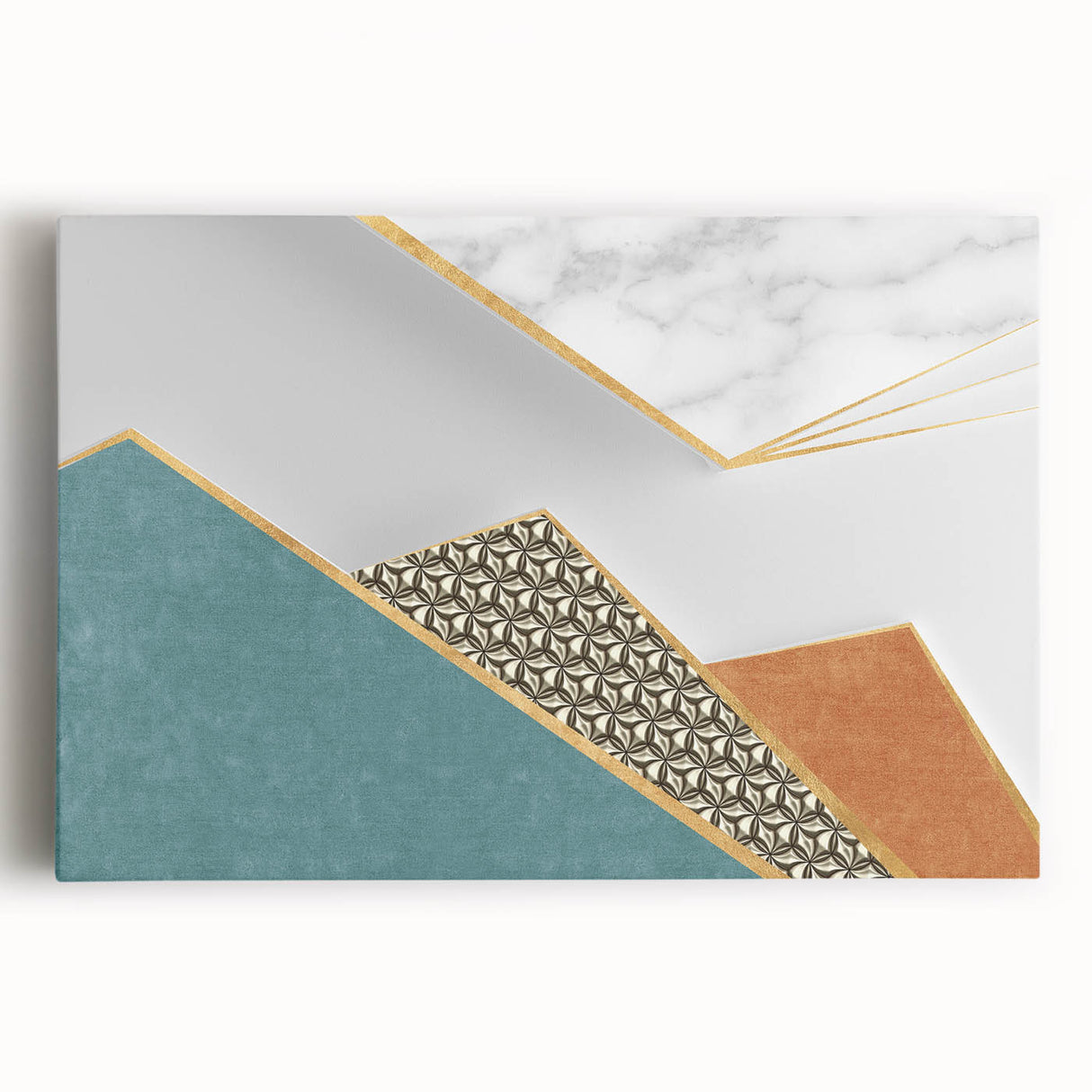 Colorful abstract art print showcasing dynamic strokes and lines on stretched canvas, perfect for modern home decor or gallery display.