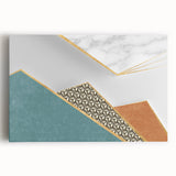 Colorful abstract art print showcasing dynamic strokes and lines on stretched canvas, perfect for modern home decor or gallery display.