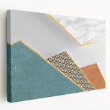 Abstract strokes and lines design on stretched canvas wall art, showcasing vibrant colors in a modern style, perfect for contemporary decor.