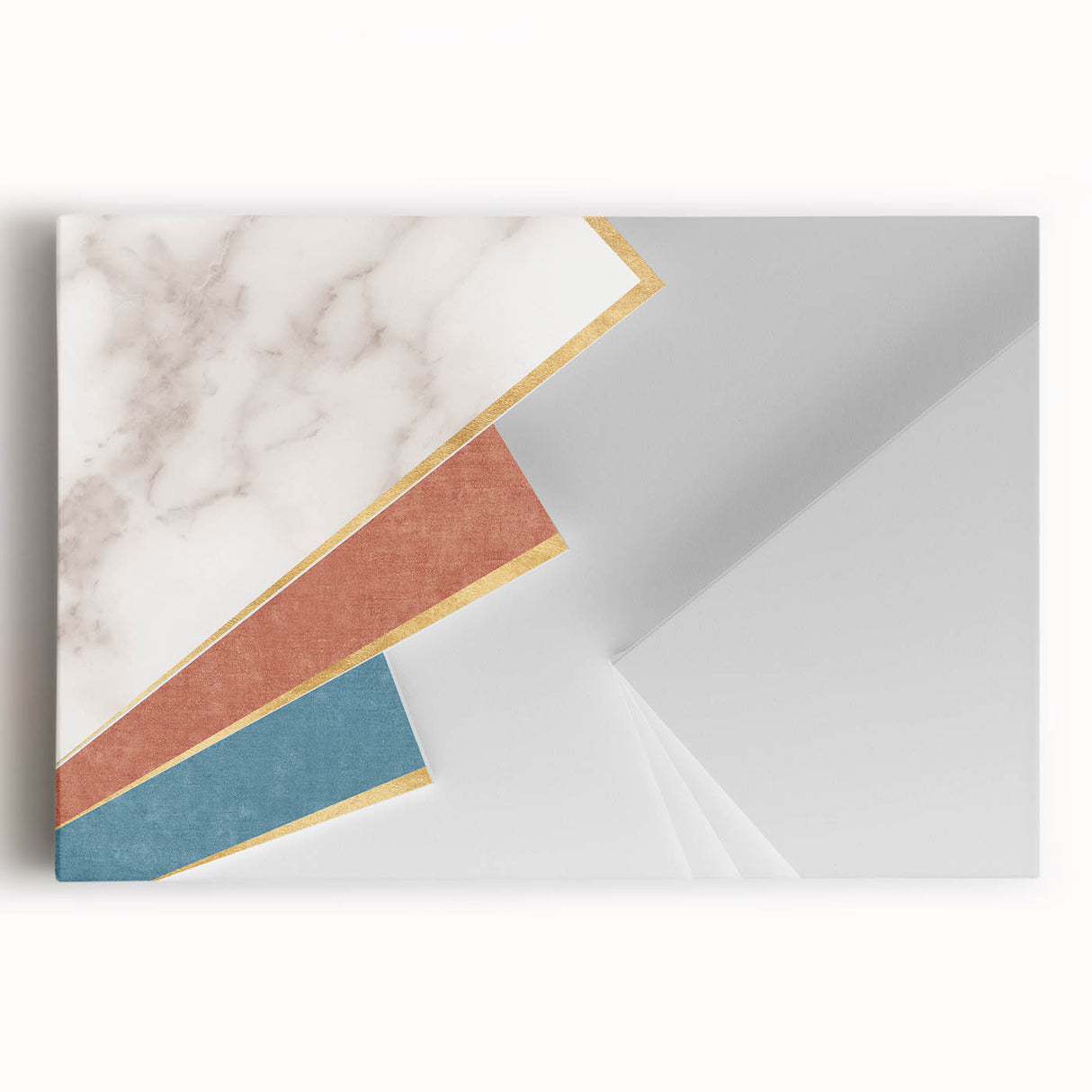 Abstract wall art featuring vibrant strokes and lines in bold colors, showcased on a stretched canvas with a modern design aesthetic.
