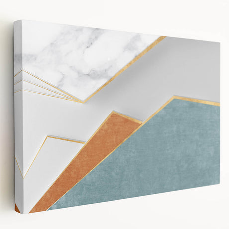 Abstract canvas wall art showcasing vibrant strokes and lines in a mix of blue, orange, and yellow hues, ideal for modern decor.
