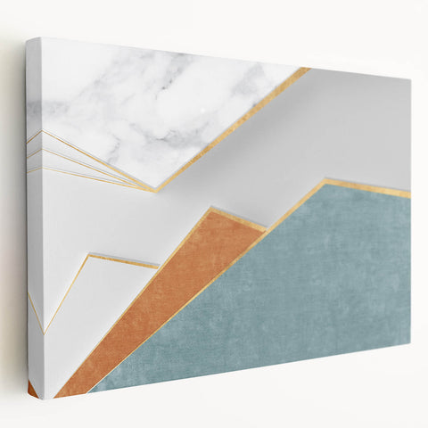 Abstract canvas wall art showcasing vibrant strokes and lines in a mix of blue, orange, and yellow hues, ideal for modern decor.