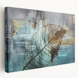 Colorful abstract strokes and lines on stretched canvas wall art, showcasing a modern design with vibrant hues and dynamic movement, perfect for contemporary decor.