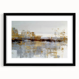 Framed abstract wall art featuring colorful strokes and lines on a black background, showcasing a modern design perfect for contemporary decor.