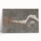 Abstract wall art featuring colorful strokes and lines on a stretched canvas, showcasing vibrant hues of blue, yellow, and red, perfect for modern decor.