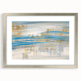 Framed abstract wall art featuring strokes and lines in neutral tones, set in a sleek silver frame with a mat, perfect for modern decor.