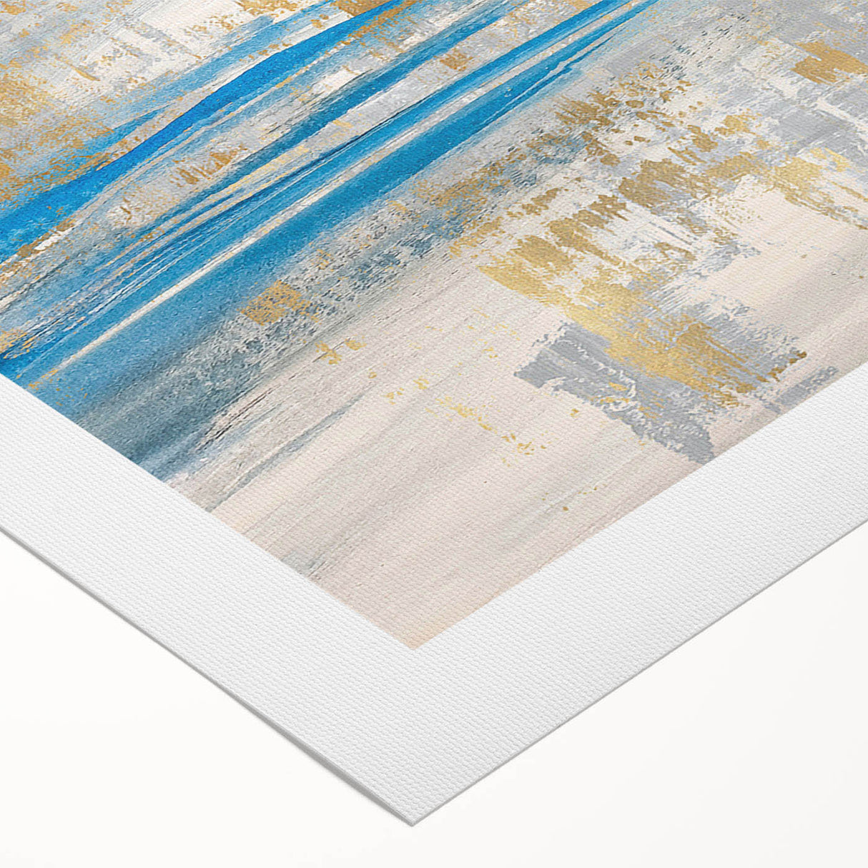 Abstract wall art design showcasing vibrant strokes and lines in bold colors, ideal for modern home decor, displayed on rolled canvas.