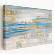 Abstract strokes and lines wall art on stretched canvas, showcasing vibrant colors and dynamic patterns, perfect for modern home decor.