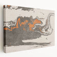 Abstract canvas wall art showcasing vibrant strokes and lines in a modern design, featuring rich colors and a sleek side view for contemporary decor.