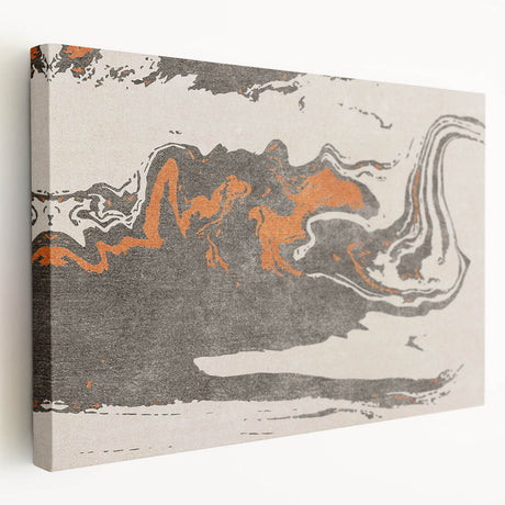 Abstract canvas wall art showcasing vibrant strokes and lines in a modern design, featuring rich colors and a sleek side view for contemporary decor.