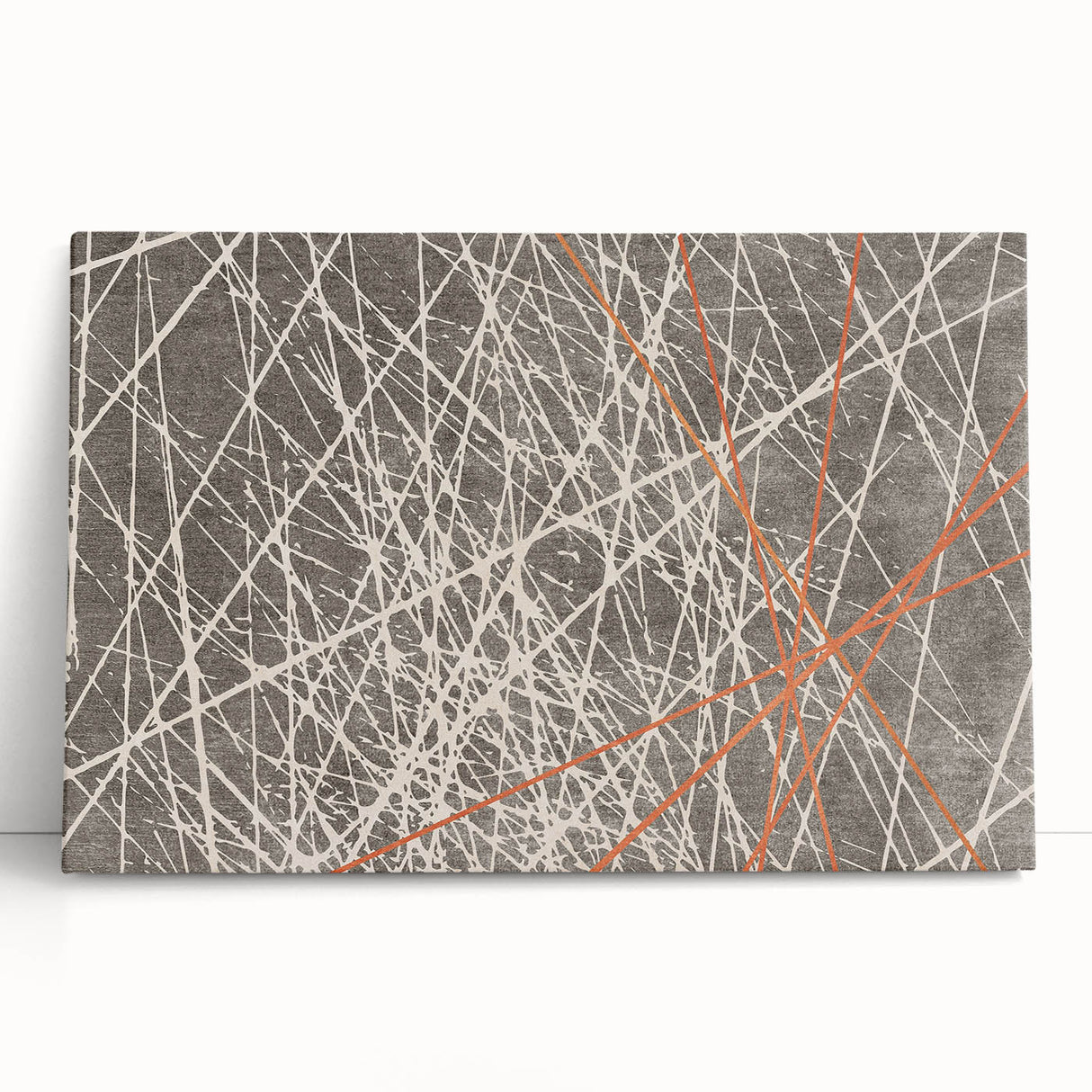 Abstract strokes and lines design on stretched canvas wall art, showcasing vibrant colors and dynamic patterns, perfect for modern decor.