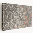 Stretched canvas wall art showcasing an abstract design of colorful strokes and lines, adding a modern touch to any decor space.