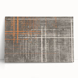 Abstract wall art featuring colorful strokes and lines in vibrant hues of blue, orange, and yellow, ideal for modern home decor accents.