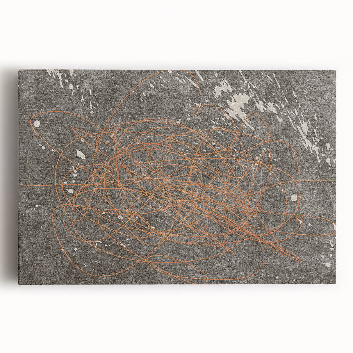 Abstract canvas wall art showcasing vibrant strokes and lines in blue, orange, and yellow, ideal for modern home décor and artistic spaces.