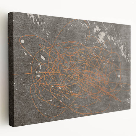 Abstract wall art design showcasing vibrant strokes and lines in various colors on stretched canvas, emphasizing modern artistic expression.