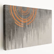 Abstract strokes and lines create a modern, vibrant wall art design on stretched canvas, showcasing a dynamic interplay of colors and textures, perfect for home decor.