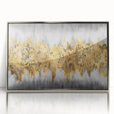Framed abstract wall art showcasing colorful strokes and lines in silver acrylic, perfect for modern decor and enhancing living spaces.