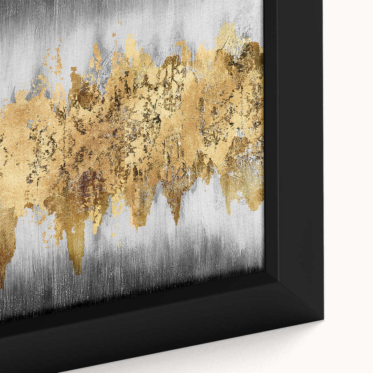 Close-up of an abstract strokes and lines wall art design, featuring vibrant colors and dynamic patterns on a framed canvas, perfect for modern decor.