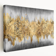 Abstract wall art canvas featuring vibrant strokes and lines in shades of blue, yellow, and pink, showcasing a modern artistic design ideal for contemporary decor.