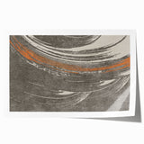 Abstract wall art print featuring vibrant strokes and lines in shades of blue, orange, and yellow, perfect for modern home decor.
