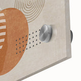 Abstract wall art close-up showcasing vibrant strokes and lines in a dynamic design, featuring a blend of colors and textures for modern decor.