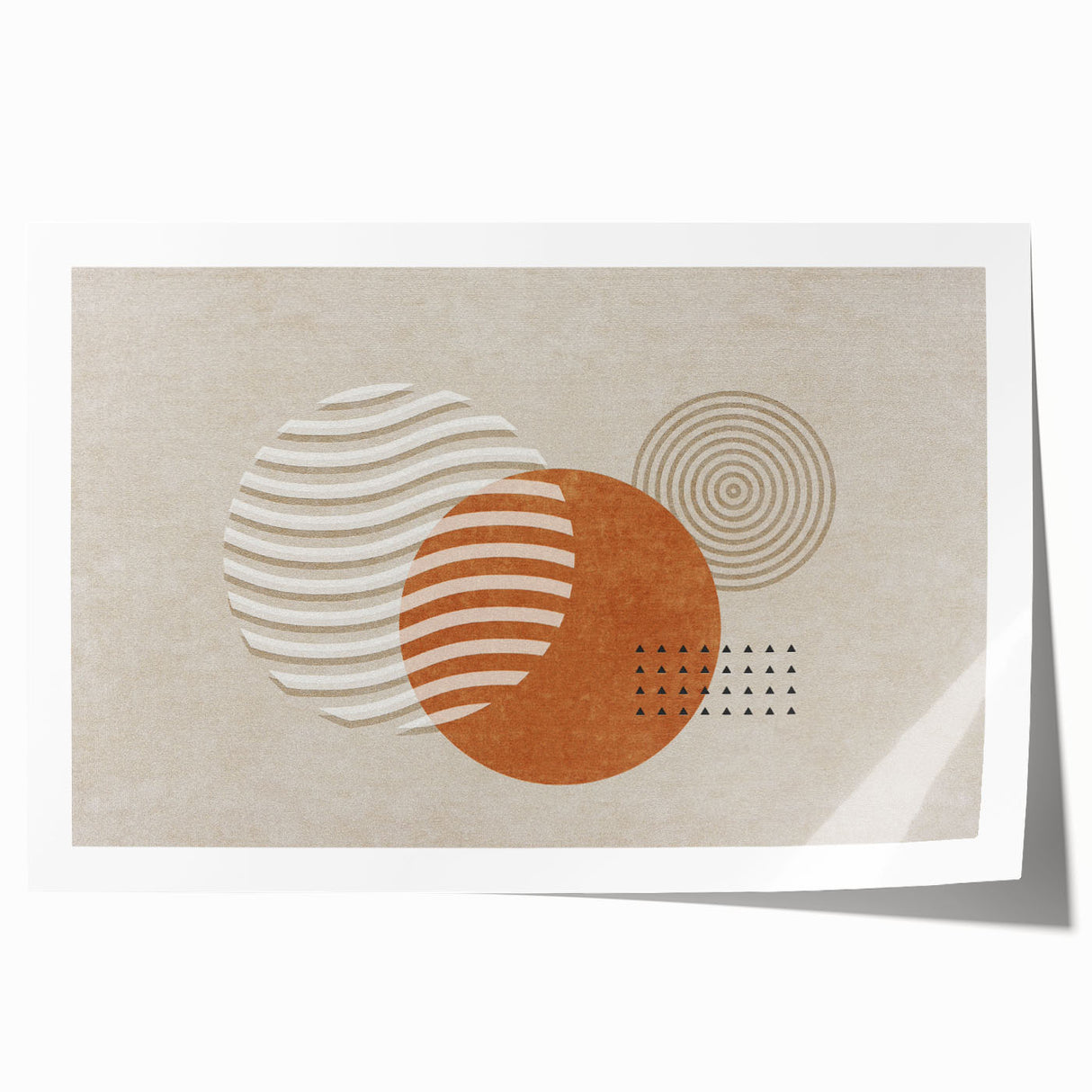 Abstract wall art print featuring vibrant strokes and lines in rich blue, orange, and yellow hues, perfect for modern home decor.