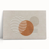 Abstract wall art featuring vibrant strokes and lines in shades of blue, orange, and yellow on stretched canvas, perfect for modern decor.