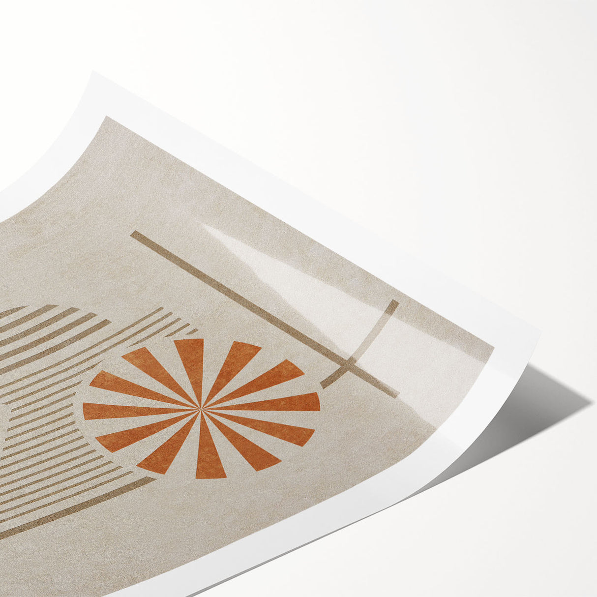 Abstract wall art print showcasing vibrant strokes and lines in bold colors, perfect for modern decor, rolled and ready for framing.