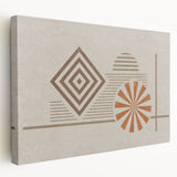 Abstract strokes and lines design on stretched canvas wall art, showcasing vibrant colors and dynamic patterns, perfect for modern decor.