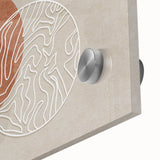 Vibrant abstract wall art featuring colorful strokes and lines, designed for modern decor, showcasing a close-up of acrylic glass details.