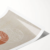 Abstract wall art print showcasing vibrant strokes and lines in hues of blue, yellow, and red, perfect for modern home decor.