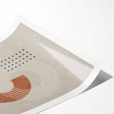 Abstract wall art print showcasing vibrant strokes and lines in shades of blue, orange, and yellow, perfect for modern home decor.