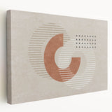 Abstract wall art design on a stretched canvas showcasing vibrant strokes and lines in bold colors, ideal for modern home decor.