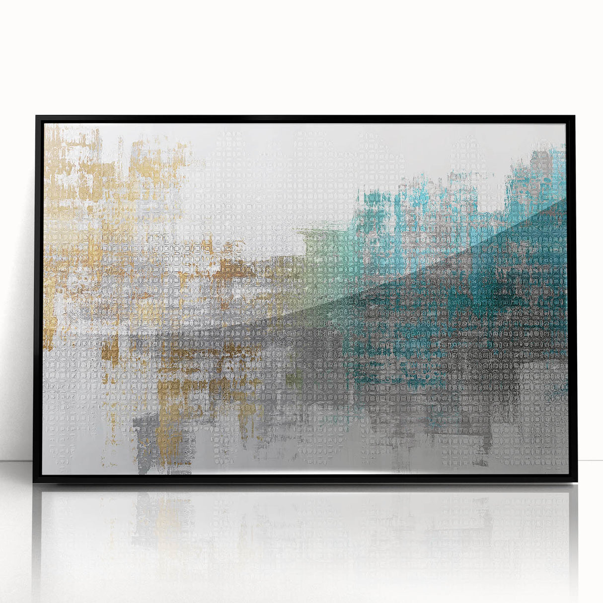 Framed abstract wall art featuring dynamic strokes and lines in shades of black and white, perfect for modern home decor.