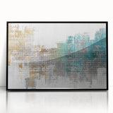 Framed abstract wall art featuring dynamic strokes and lines in shades of black and white, perfect for modern home decor.