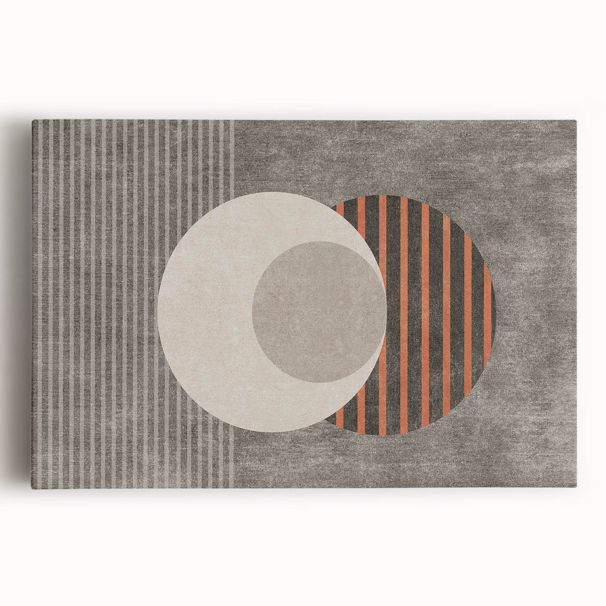 Abstract wall art featuring a vibrant design of colorful strokes and lines on stretched canvas, perfect for modern home decor.