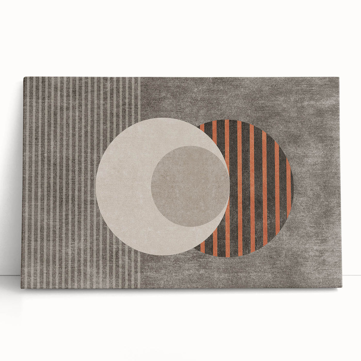 Abstract wall art featuring vibrant strokes and lines in blue, yellow, and pink on stretched canvas, adding a modern touch to any decor.