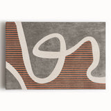 Abstract canvas wall art featuring vibrant strokes and lines in shades of blue, orange, and gold, perfect for modern home decor.