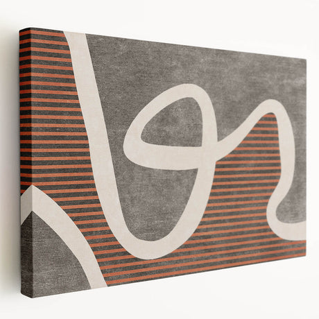 Abstract canvas wall art showcasing vibrant strokes and lines in a blend of blue, orange, and yellow, ideal for modern home decor.