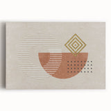 Abstract wall art featuring colorful strokes and lines on a stretched canvas, showcasing vibrant hues and modern design elements for contemporary decor.