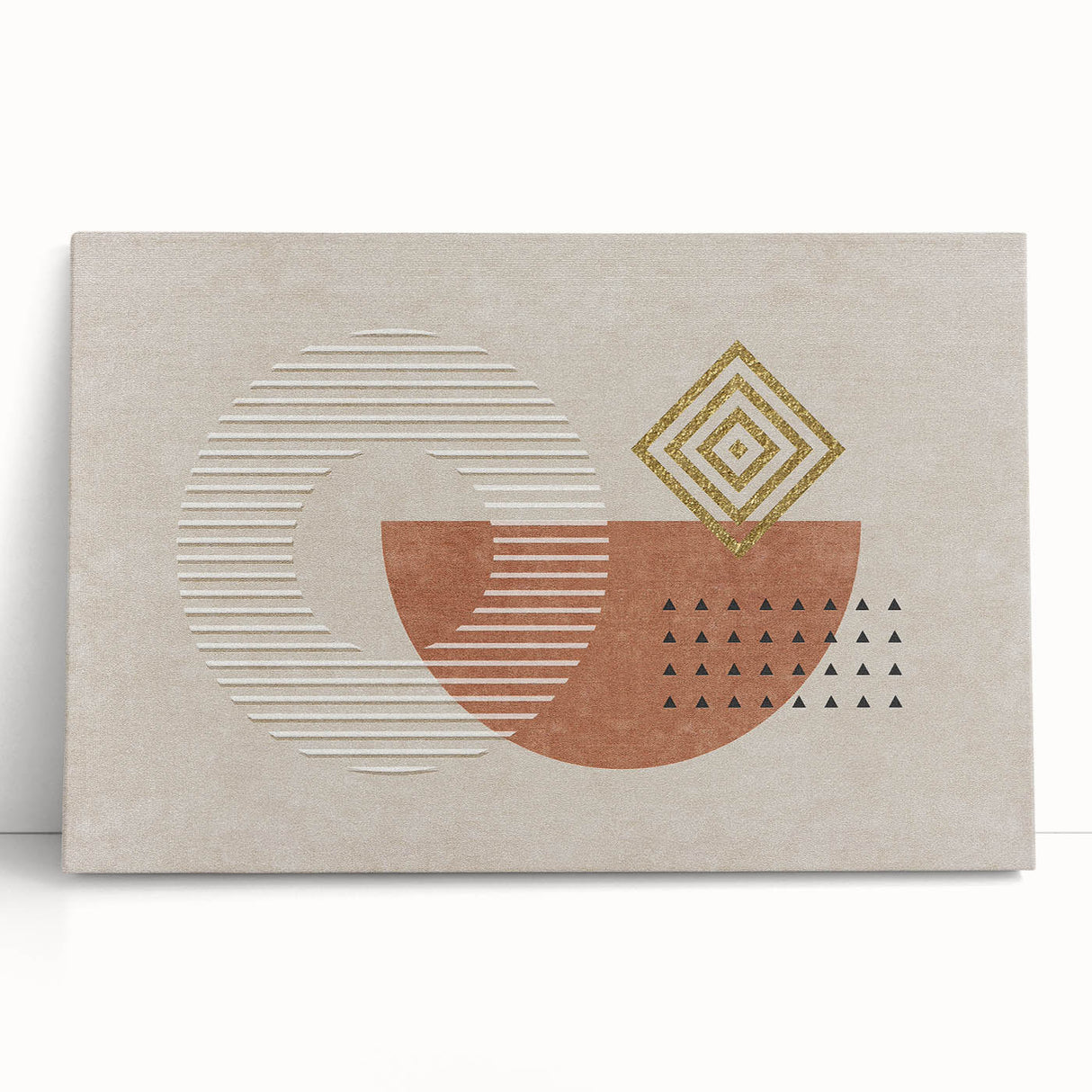 Abstract wall art canvas featuring vibrant strokes and lines in shades of blue, orange, and yellow, designed for modern home decor.