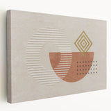 Abstract wall art canvas print showcasing vibrant strokes and lines in shades of blue, orange, and yellow, designed for modern decor.