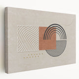 Abstract canvas wall art showcasing vibrant strokes and lines in a modern design, featuring bold colors and a stretched frame for stylish decor.